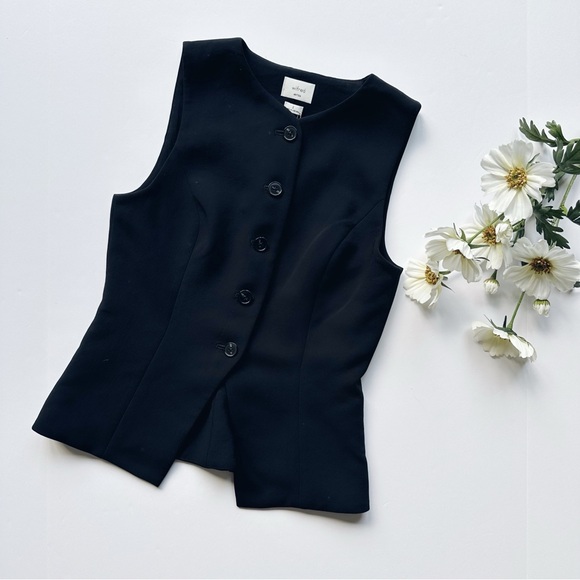 NEW Aritzia Wilfred Regal Vest (Re)ssential Black - Picture 9 of 13